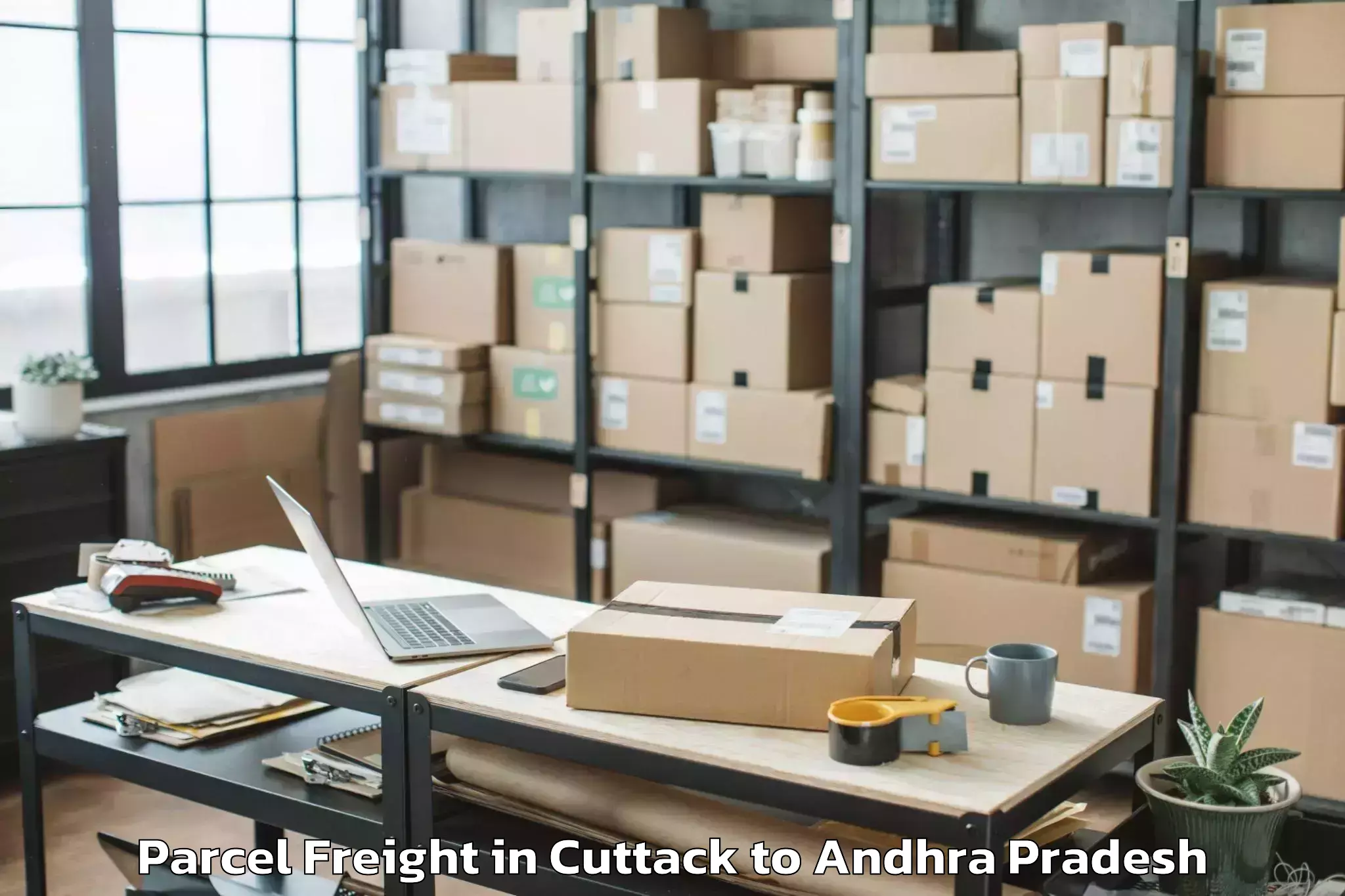 Top Cuttack to Nidamarru Parcel Freight Available